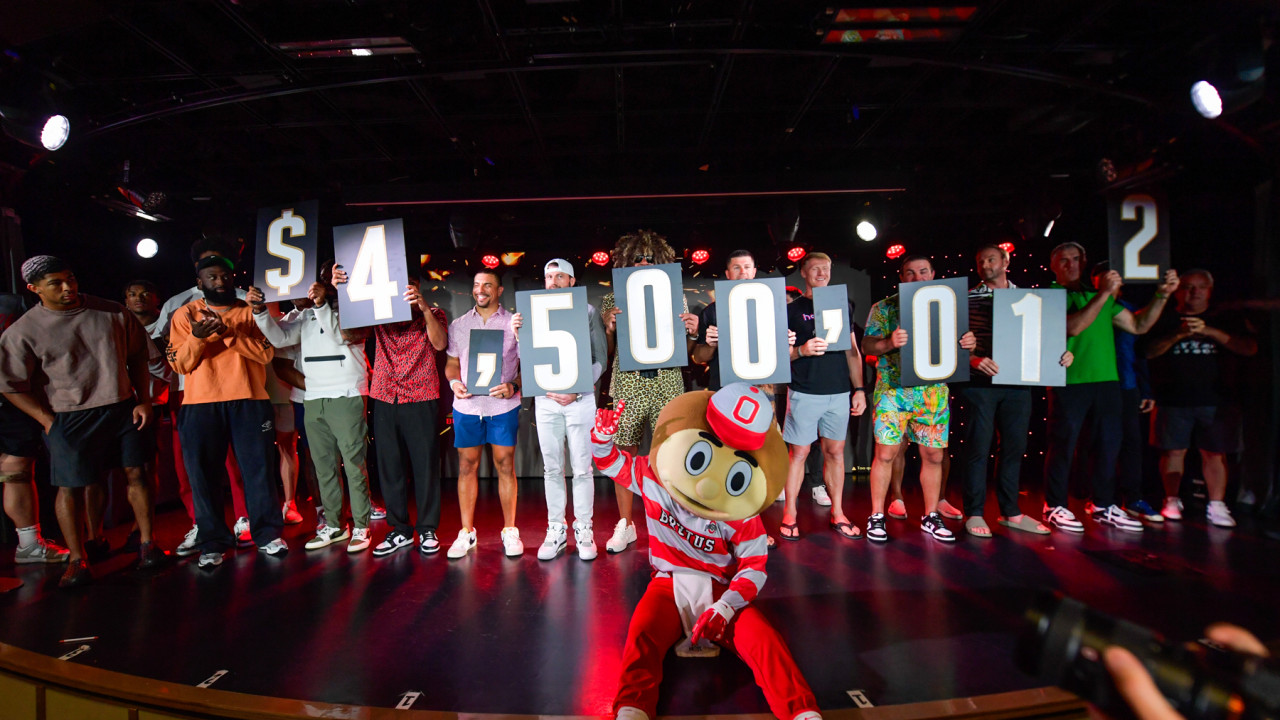 Cruise members depicting the $4.5 million raised in fundraisers!